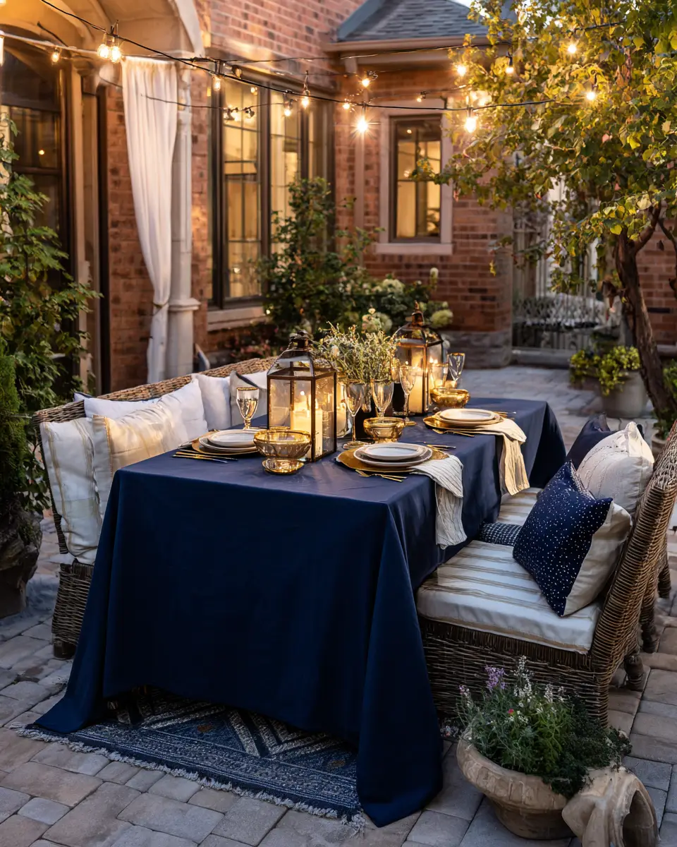 Navy Transitional Patio Decor Ideas