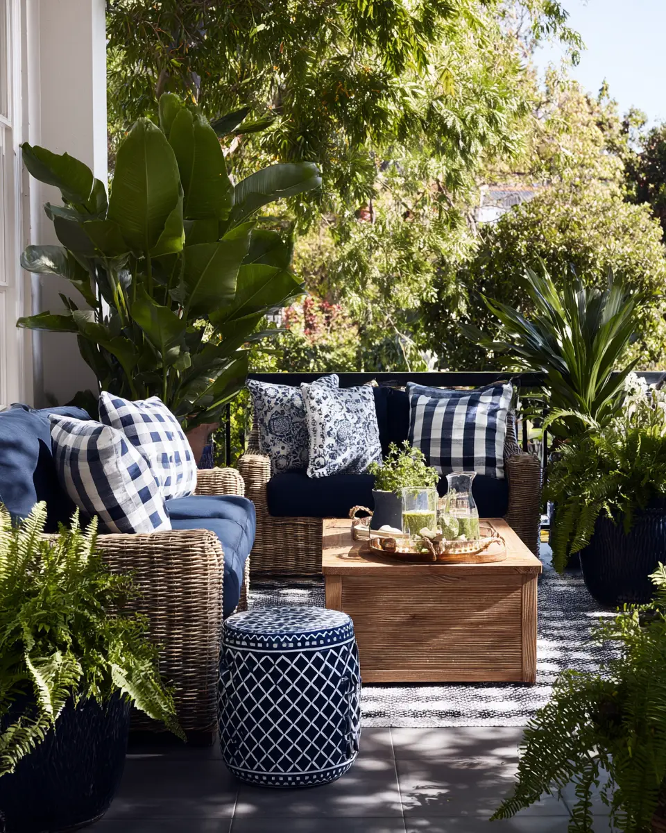 Navy Transitional Patio Decor Ideas