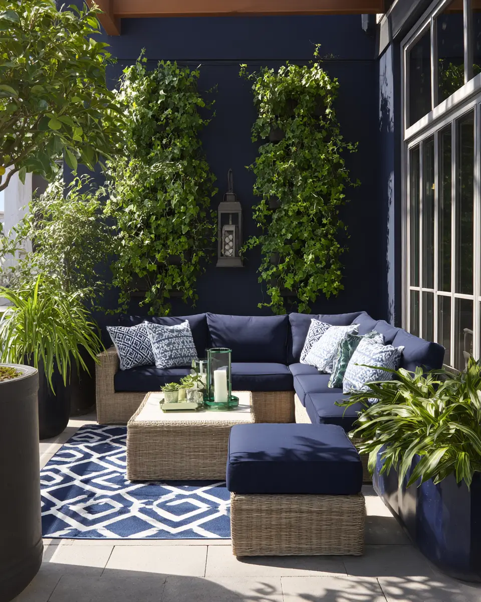Navy Transitional Patio Decor Ideas