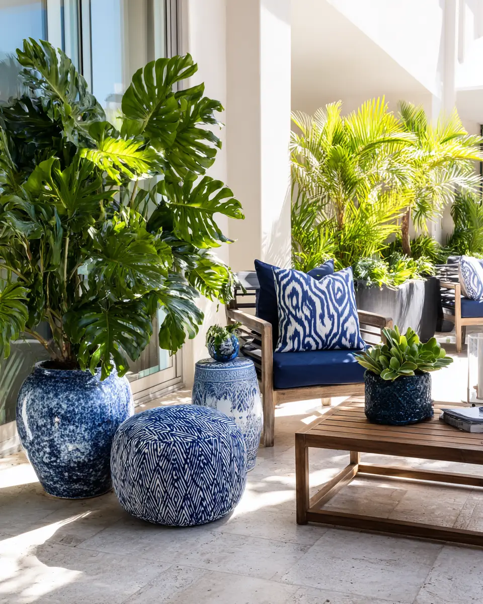 Navy Transitional Patio Decor Ideas