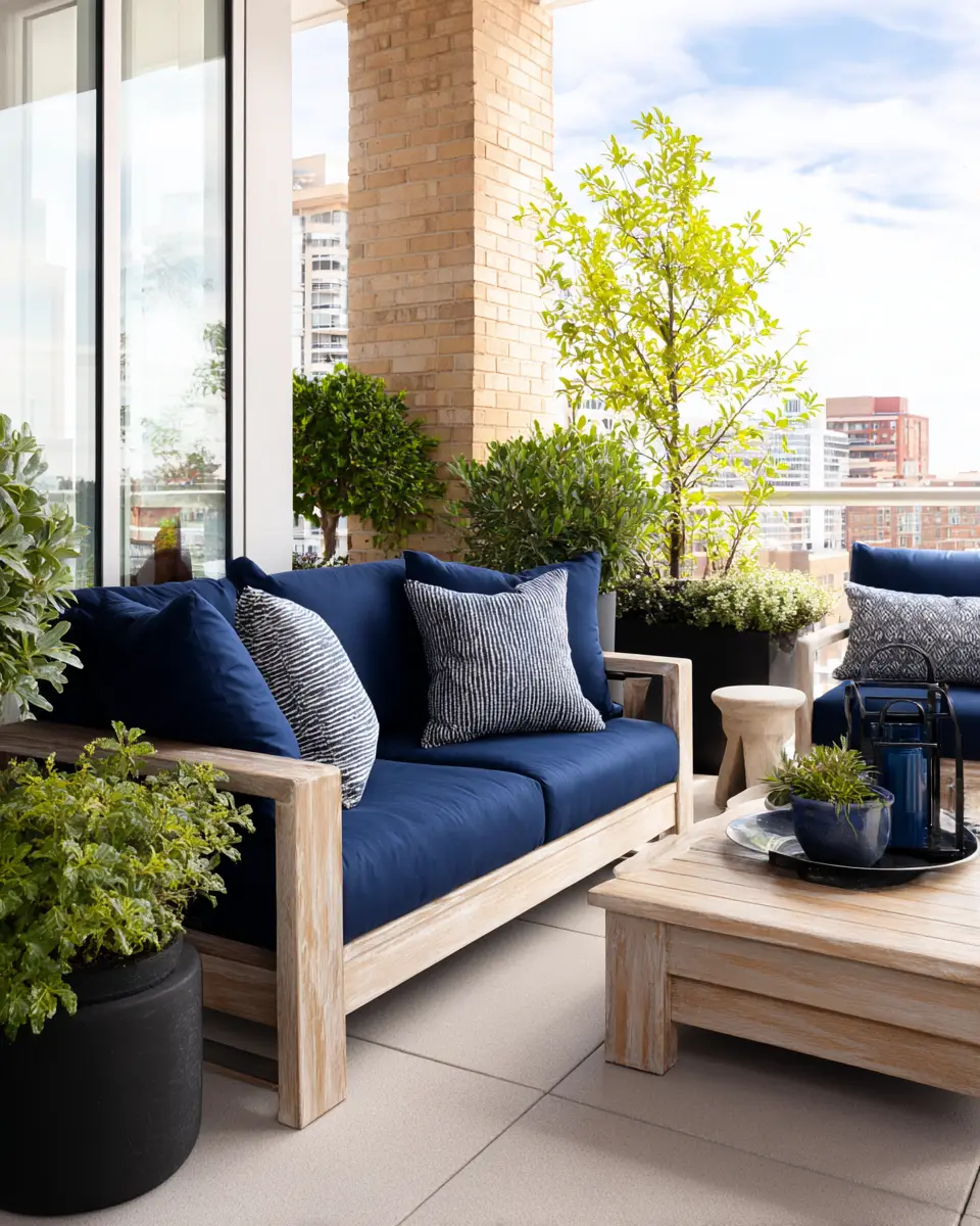 Navy Transitional Patio Decor Ideas
