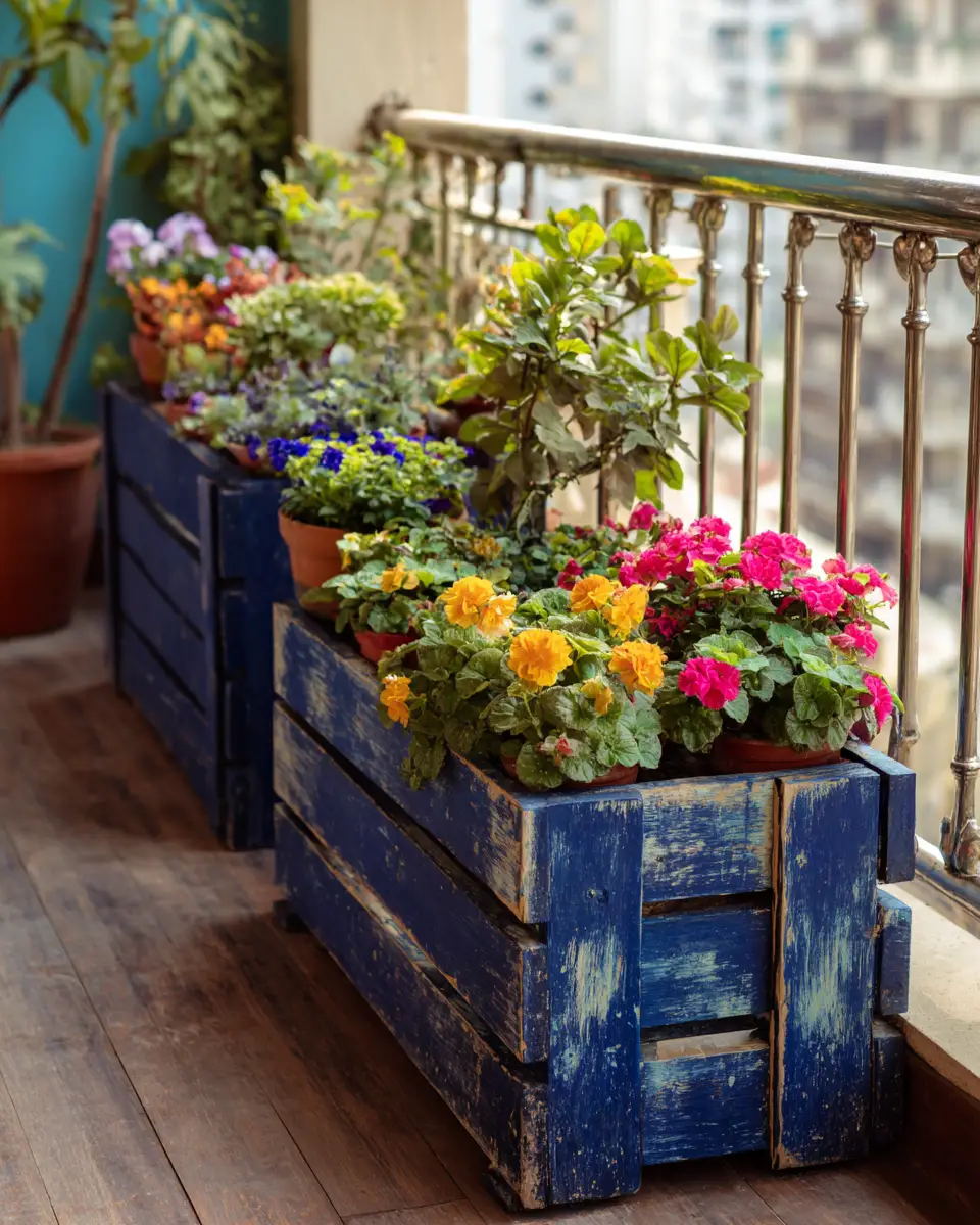 Navy Vintage Balcony Decor Ideas