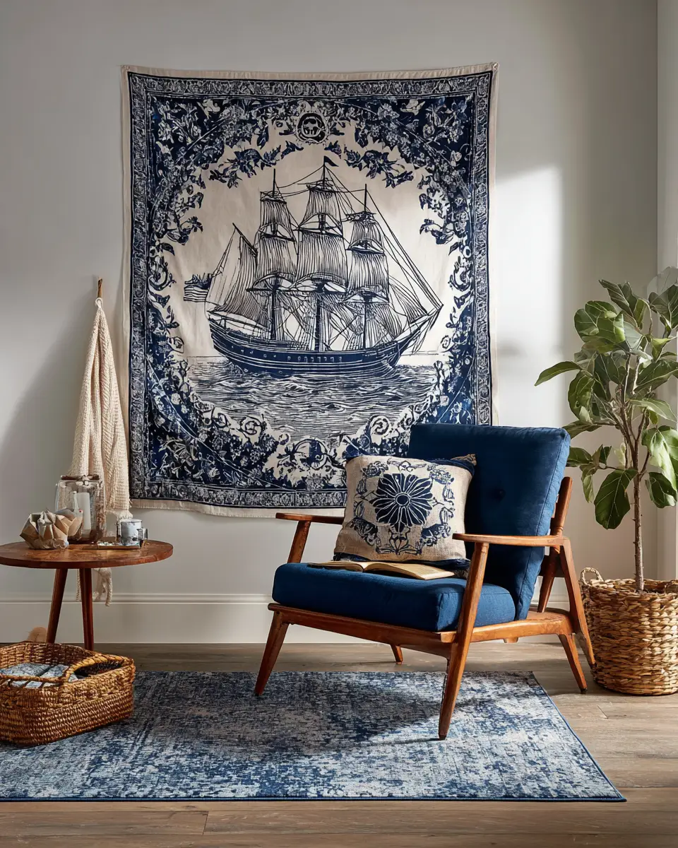 Navy Vintage Balcony Decor Ideas