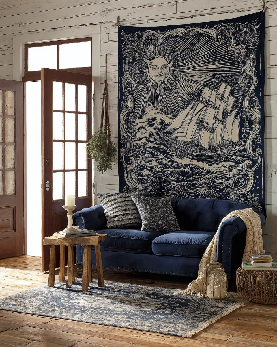 Navy Vintage Balcony Decor Ideas