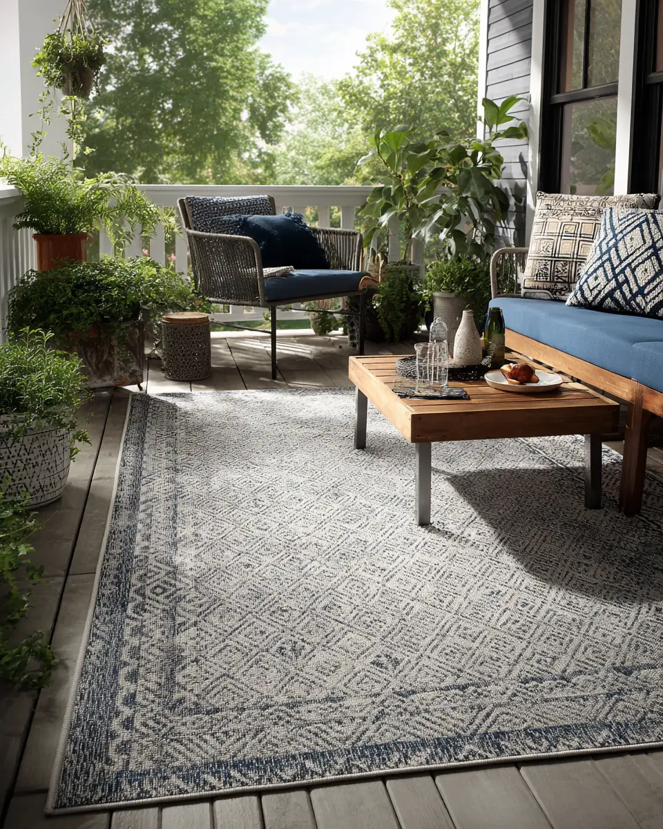 Navy Vintage Balcony Decor Ideas