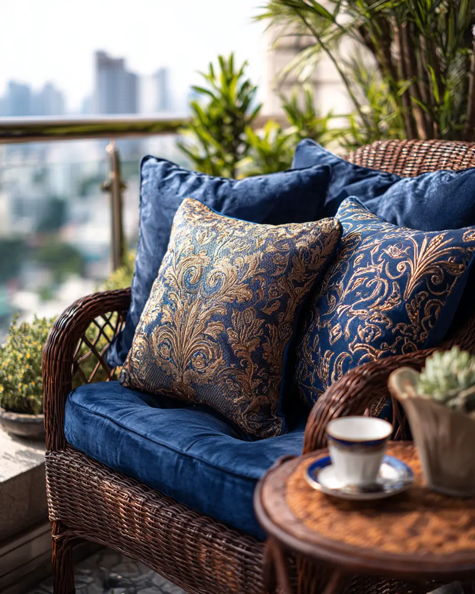 Navy Vintage Balcony Decor Ideas