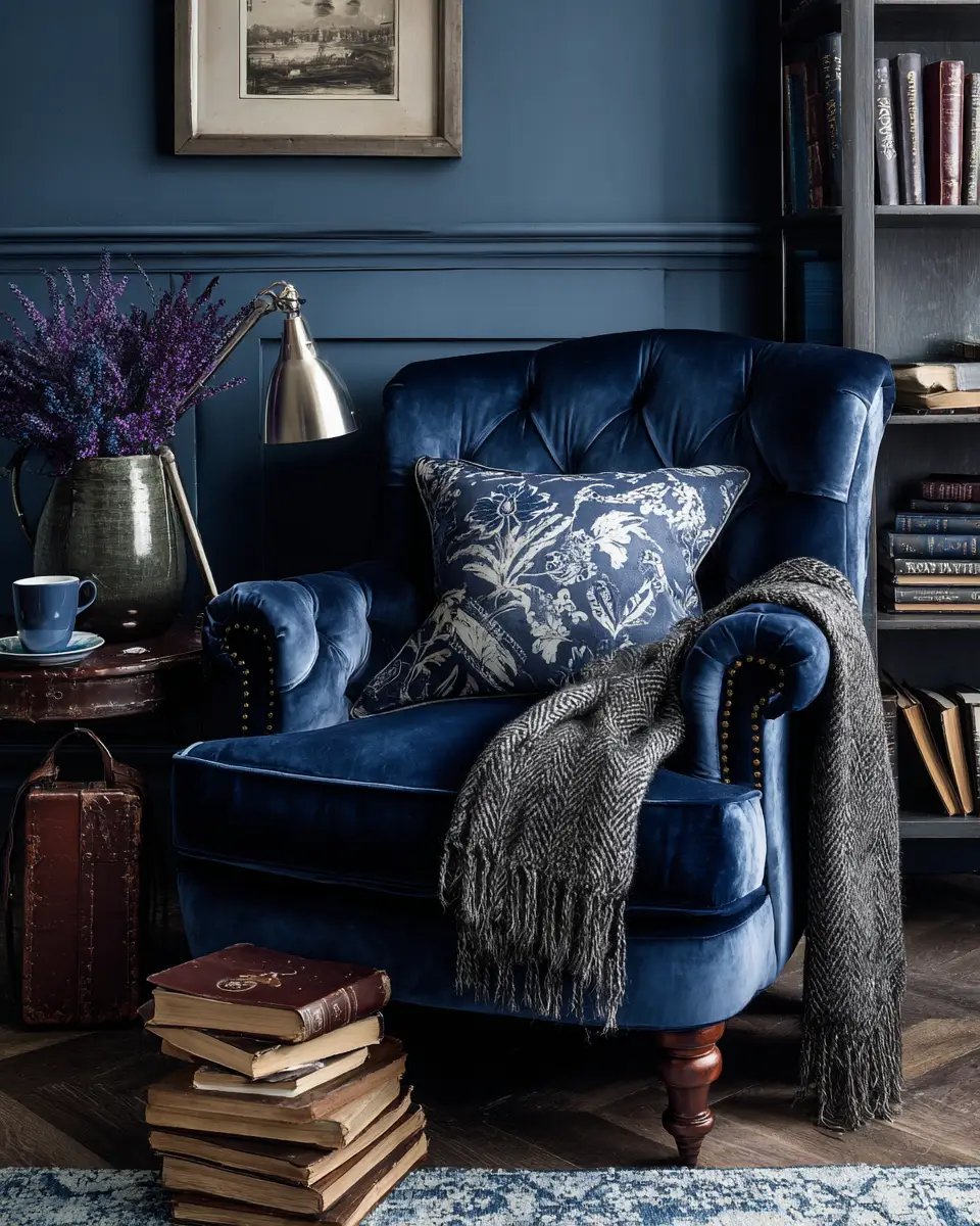 Navy Vintage Home Office Decor Ideas