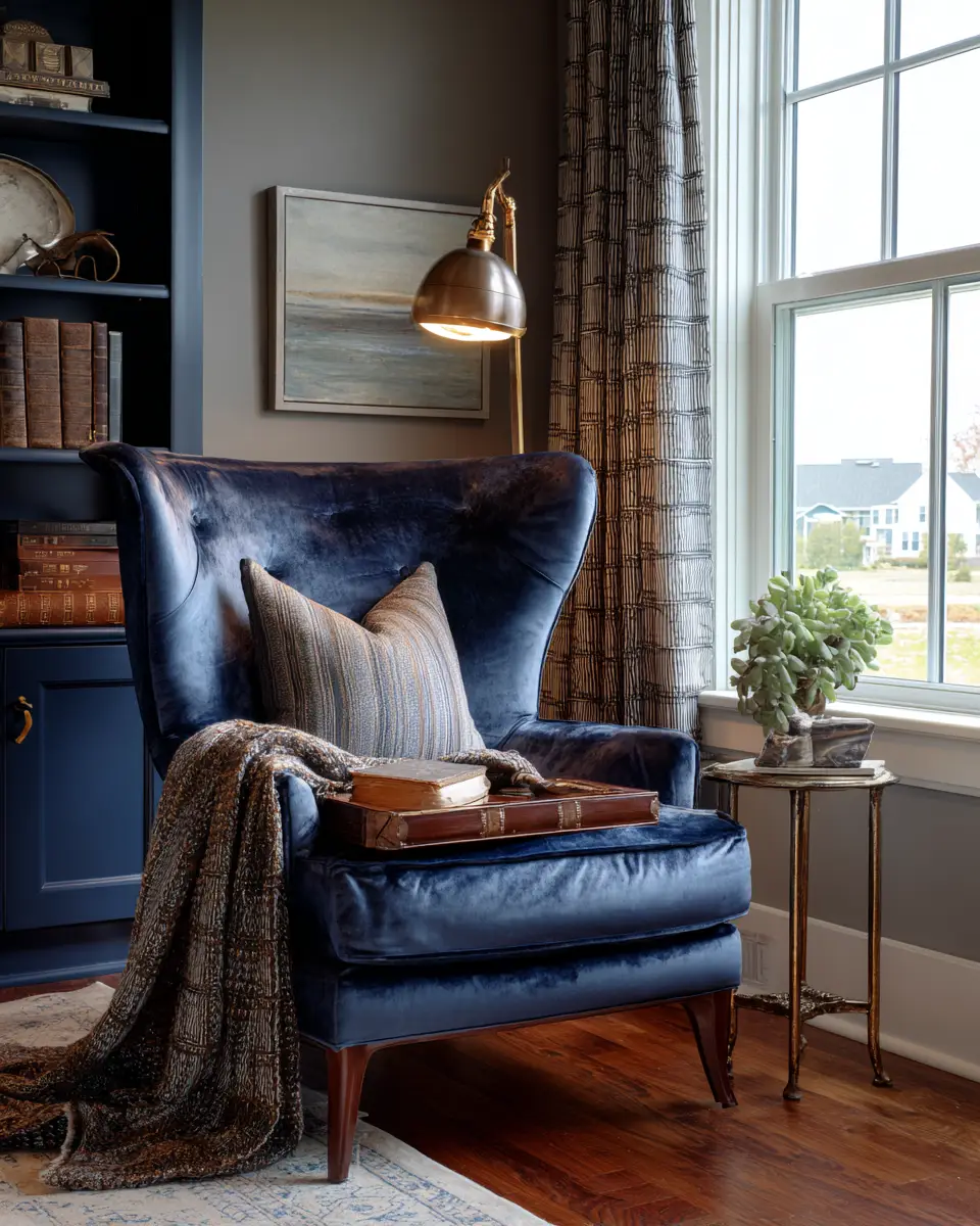 Navy Vintage Home Office Decor Ideas