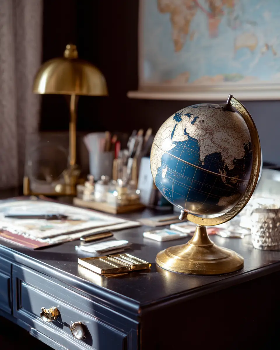 Navy Vintage Home Office Decor Ideas