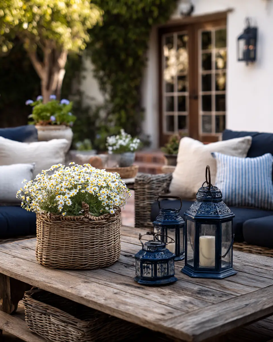 Navy Vintage Patio Decor Ideas