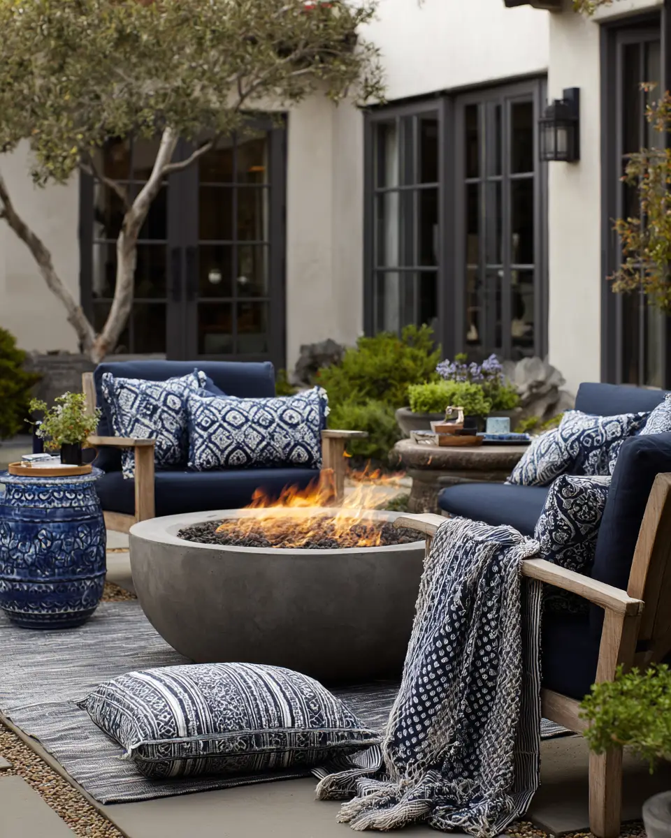 Navy Vintage Patio Decor Ideas