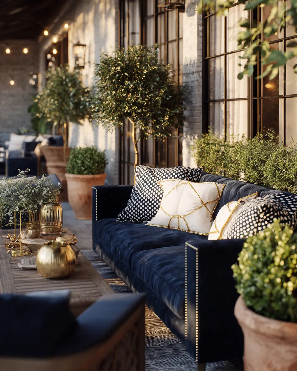 Navy Vintage Patio Decor Ideas