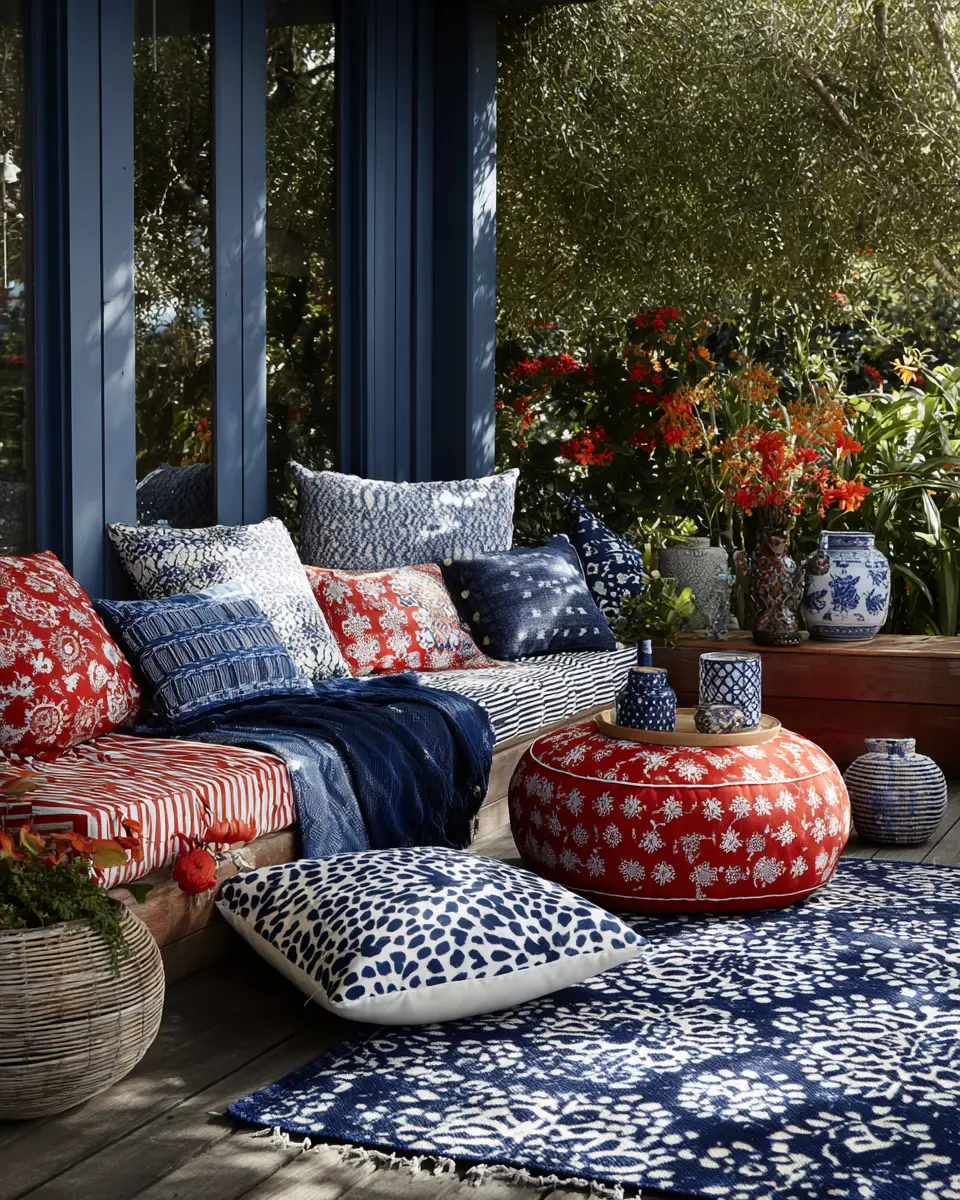 Navy Vintage Patio Decor Ideas