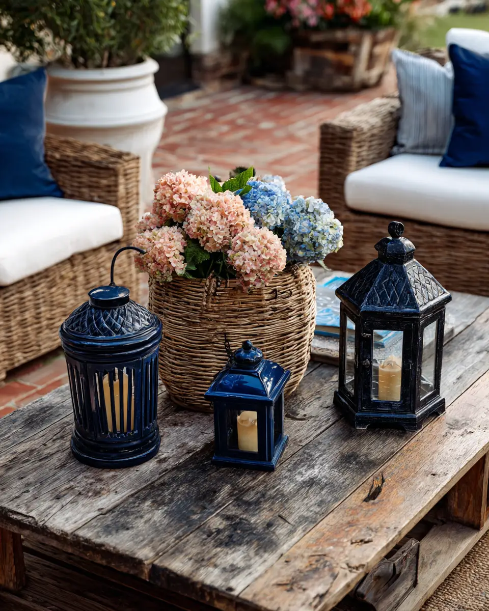 Navy Vintage Patio Decor Ideas
