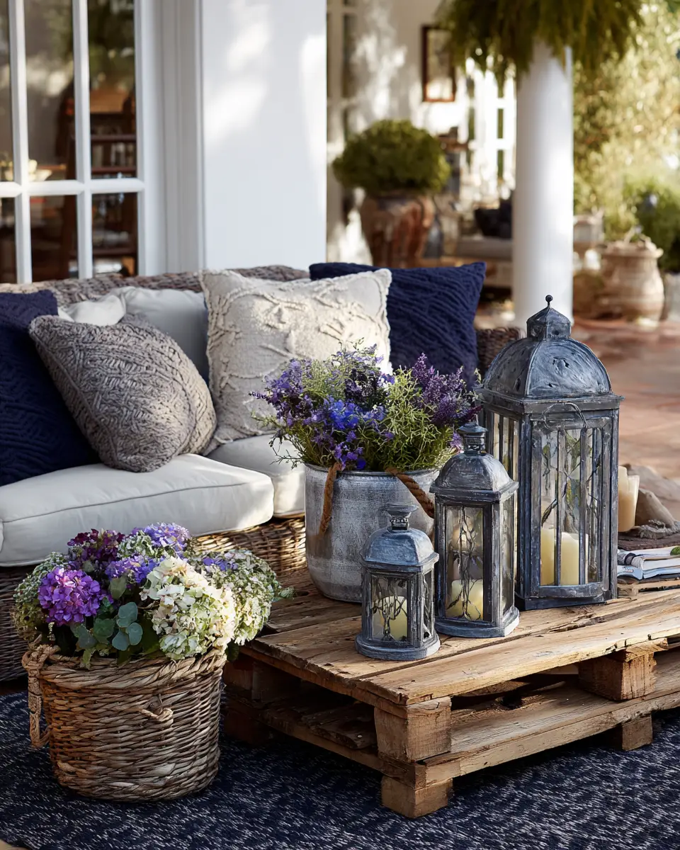 Navy Vintage Patio Decor Ideas