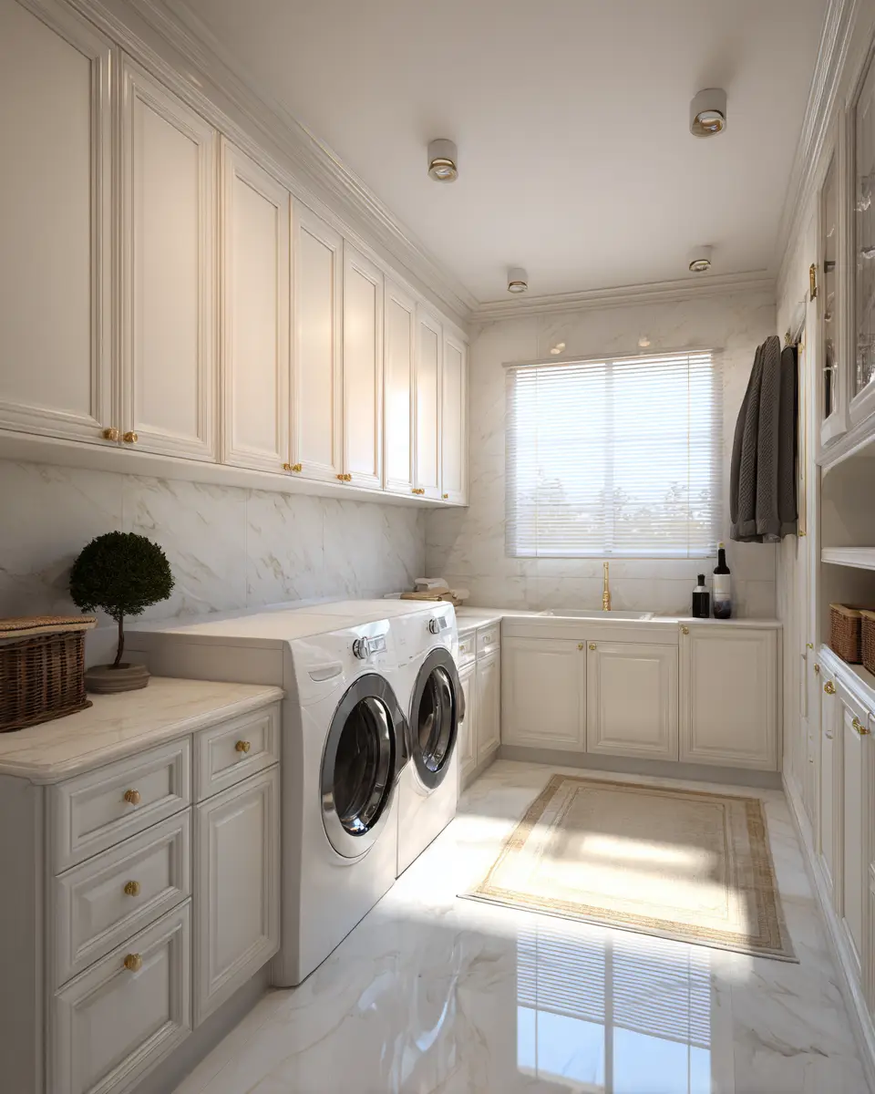 Neutral Art Deco Laundry Room Decor Ideas