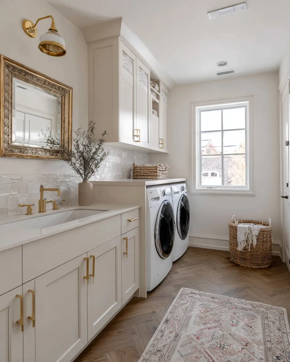 Neutral Art Deco Laundry Room Decor Ideas