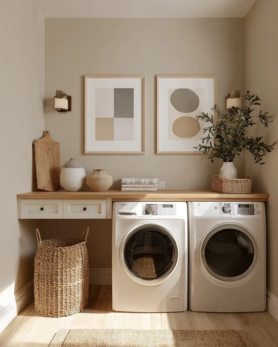 Neutral Art Deco Laundry Room Decor Ideas