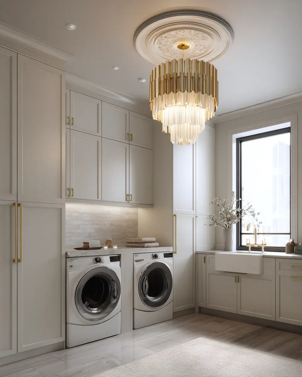 Neutral Art Deco Laundry Room Decor Ideas
