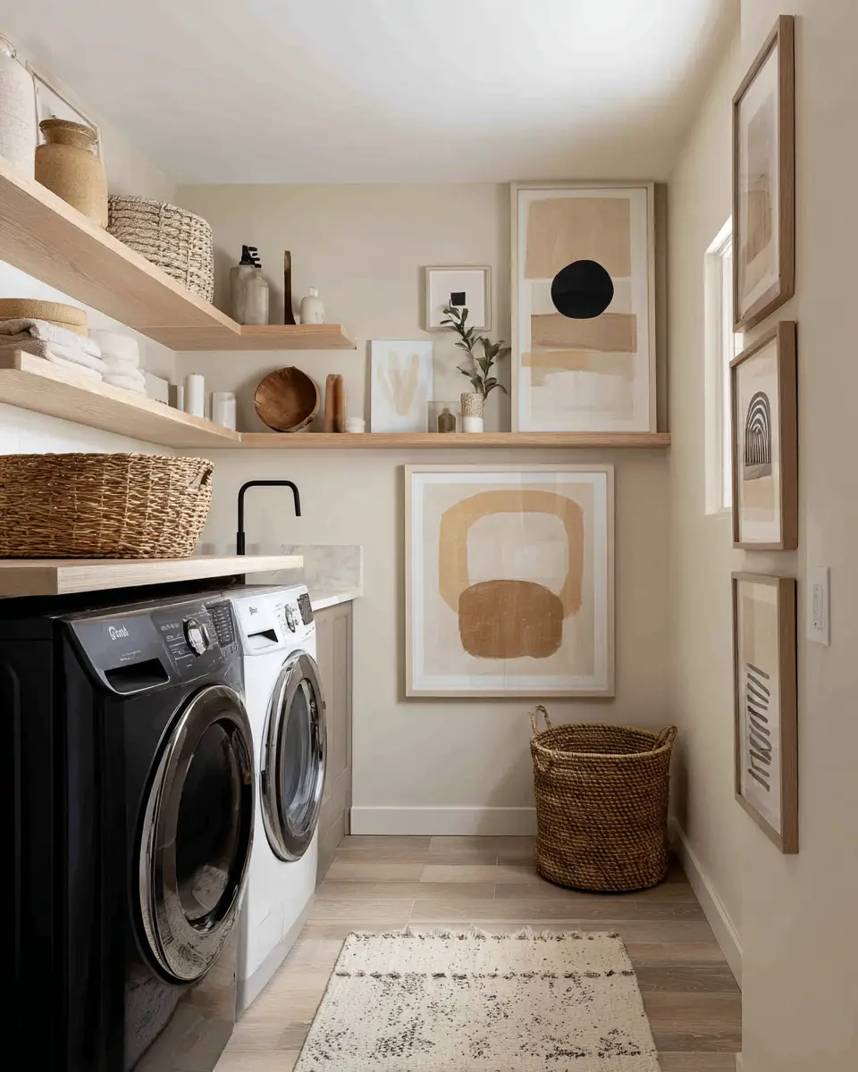 Neutral Art Deco Laundry Room Decor Ideas