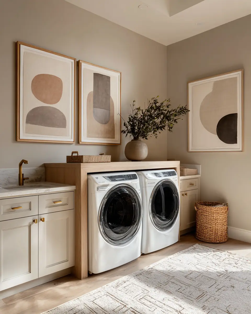 Neutral Art Deco Laundry Room Decor Ideas
