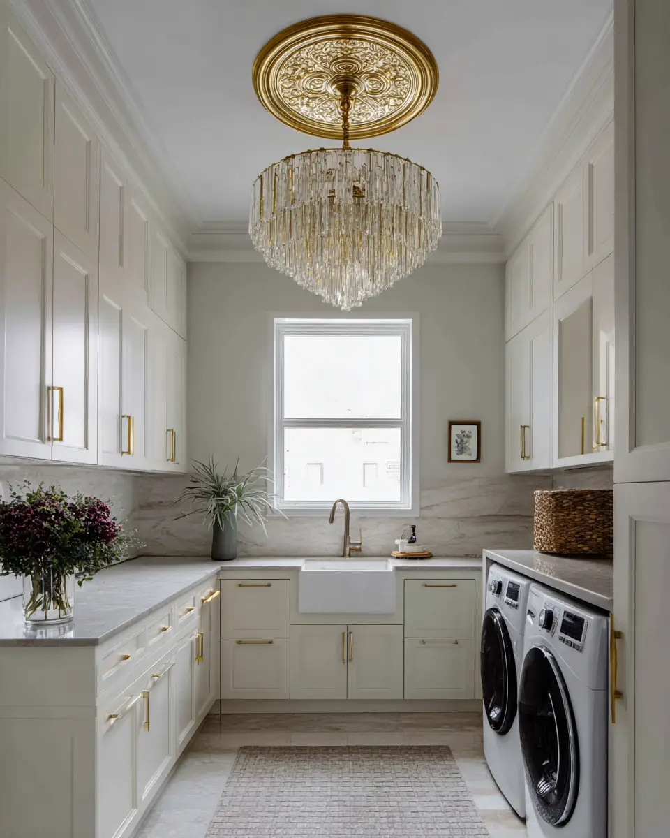 Neutral Art Deco Laundry Room Decor Ideas