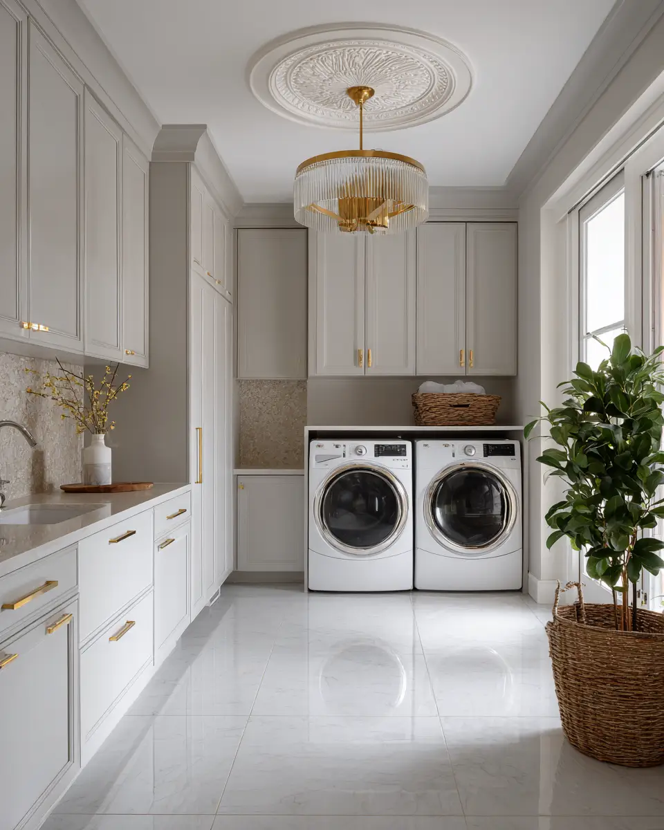 Neutral Art Deco Laundry Room Decor Ideas
