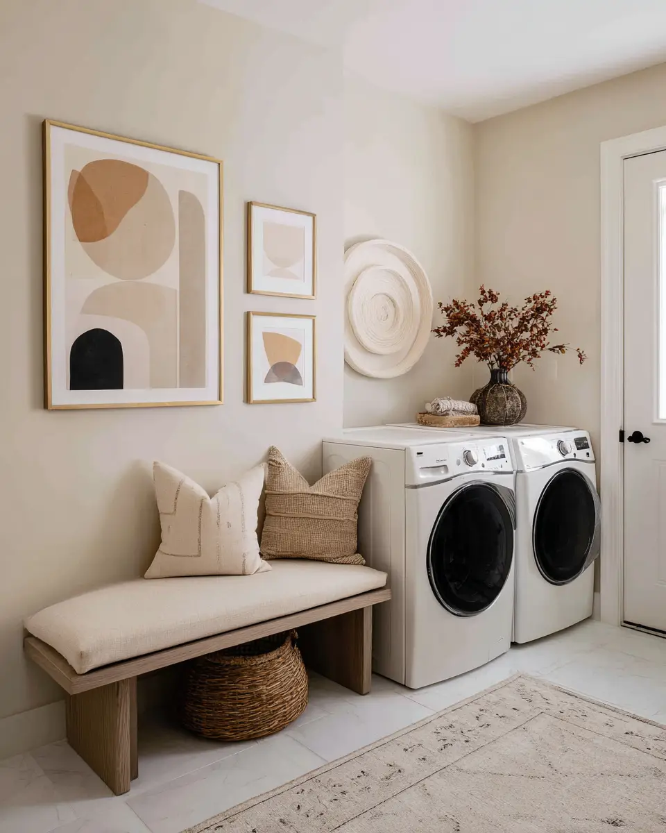 Neutral Art Deco Laundry Room Decor Ideas