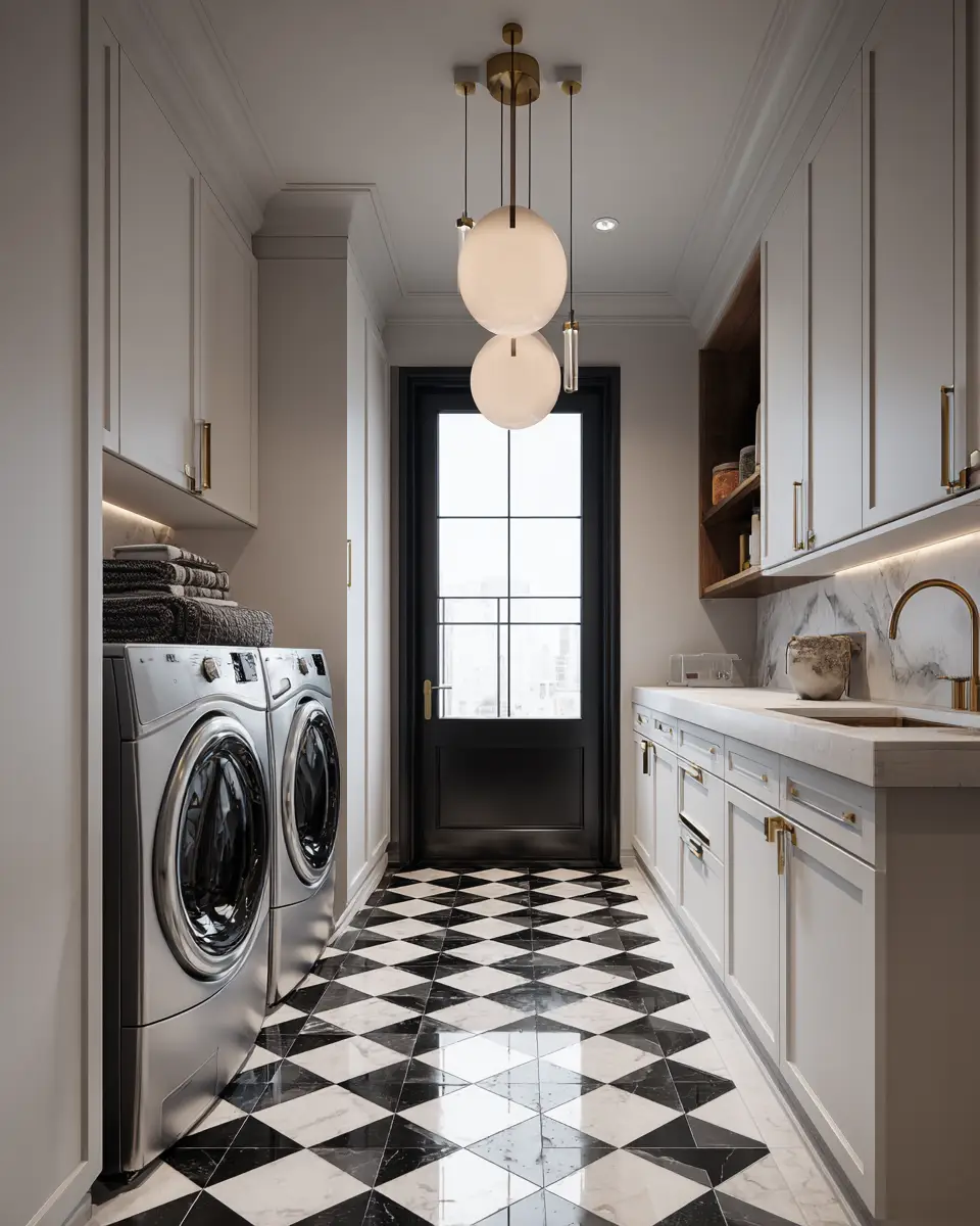 Neutral Art Deco Laundry Room Decor Ideas