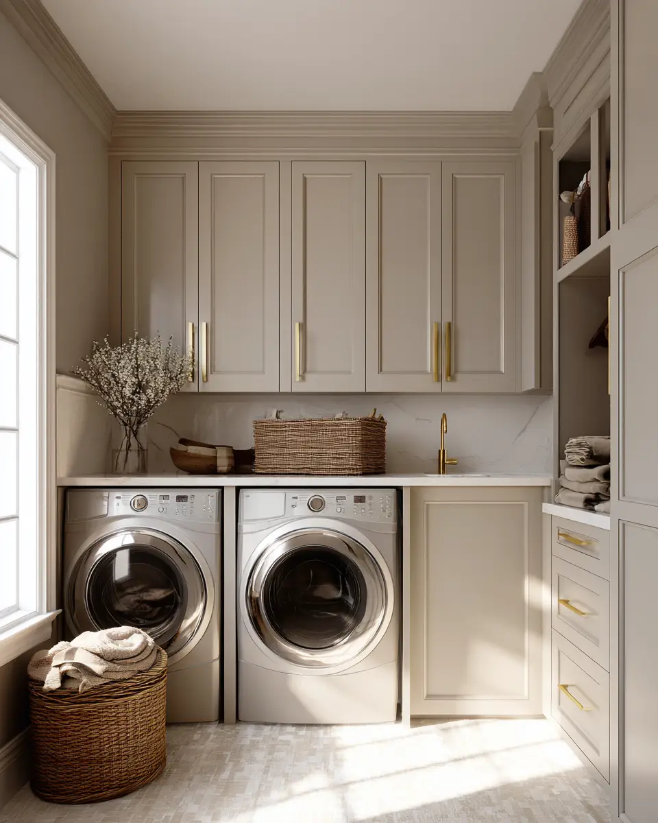 Neutral Art Deco Laundry Room Decor Ideas