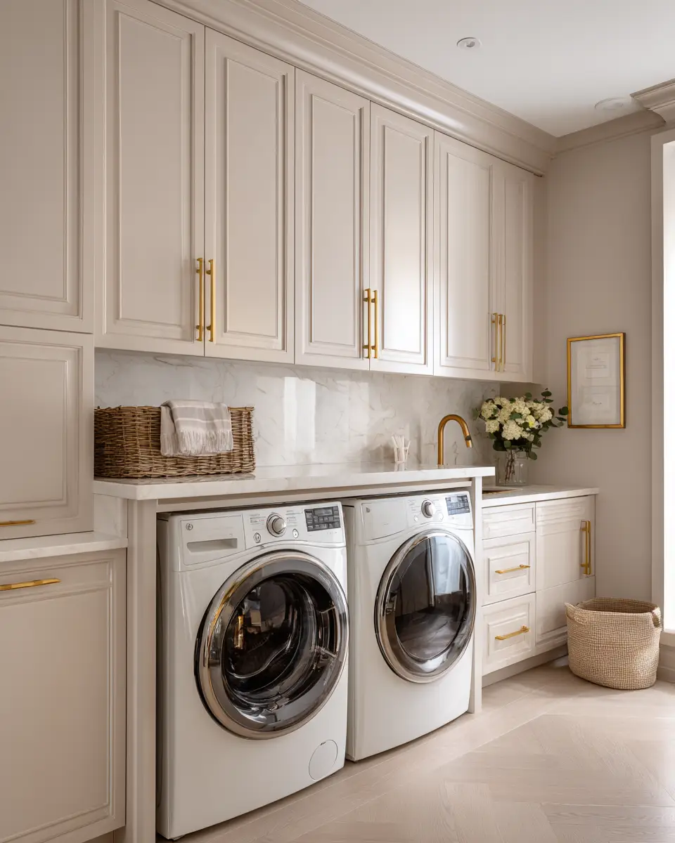 Neutral Art Deco Laundry Room Decor Ideas