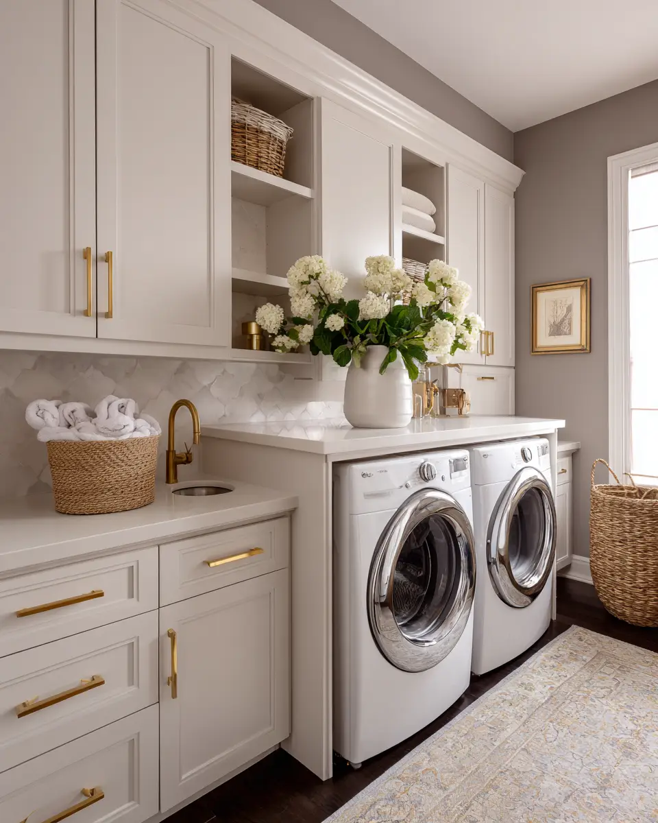 Neutral Art Deco Laundry Room Decor Ideas