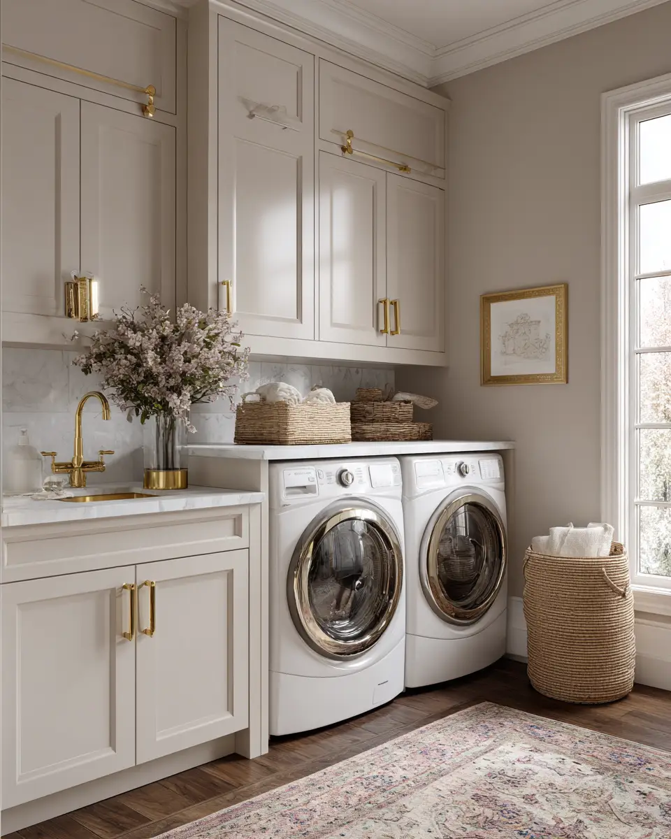 Neutral Art Deco Laundry Room Decor Ideas