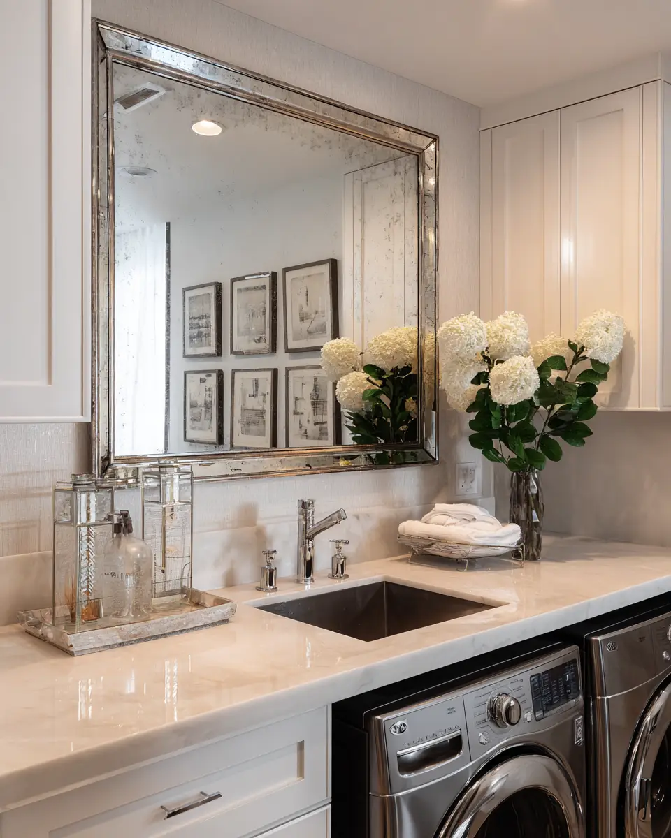 Neutral Art Deco Laundry Room Decor Ideas