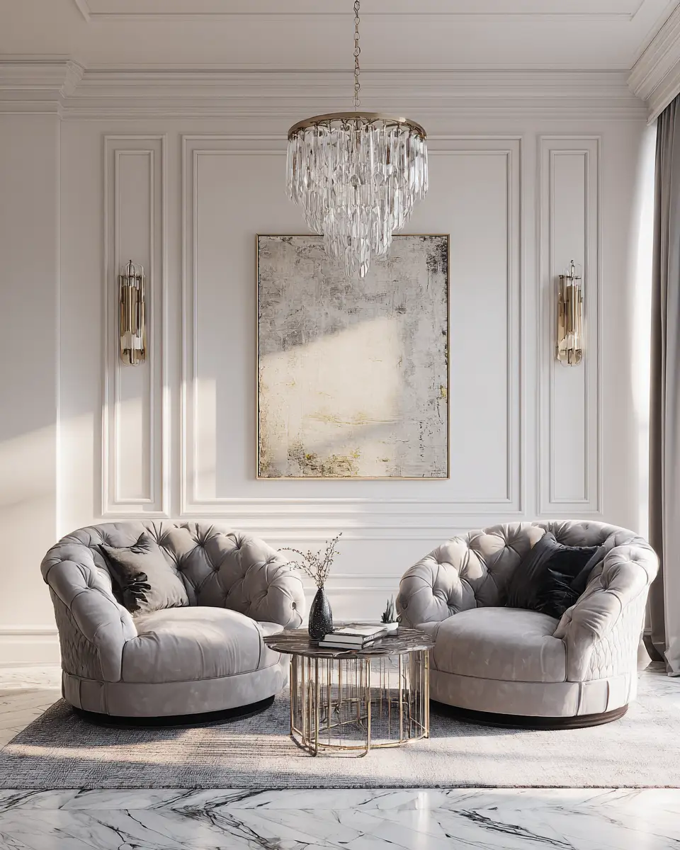 Neutral Art Deco Living Room Decor Ideas