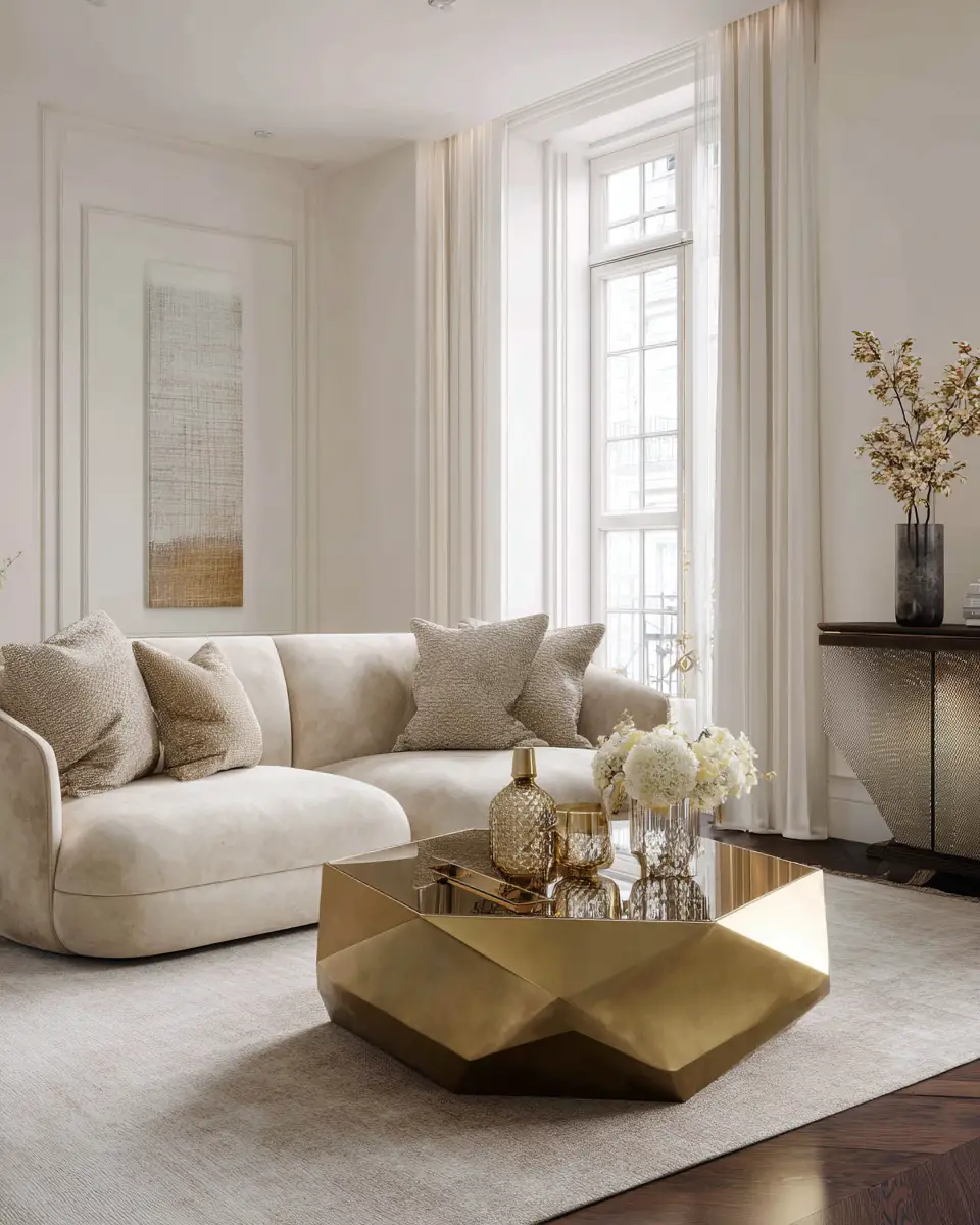 Neutral Art Deco Living Room Decor Ideas
