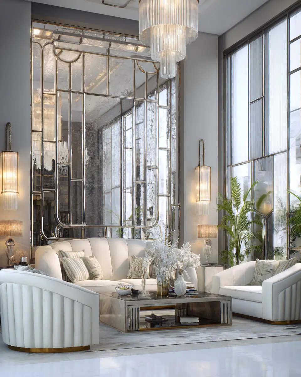 Neutral Art Deco Living Room Decor Ideas