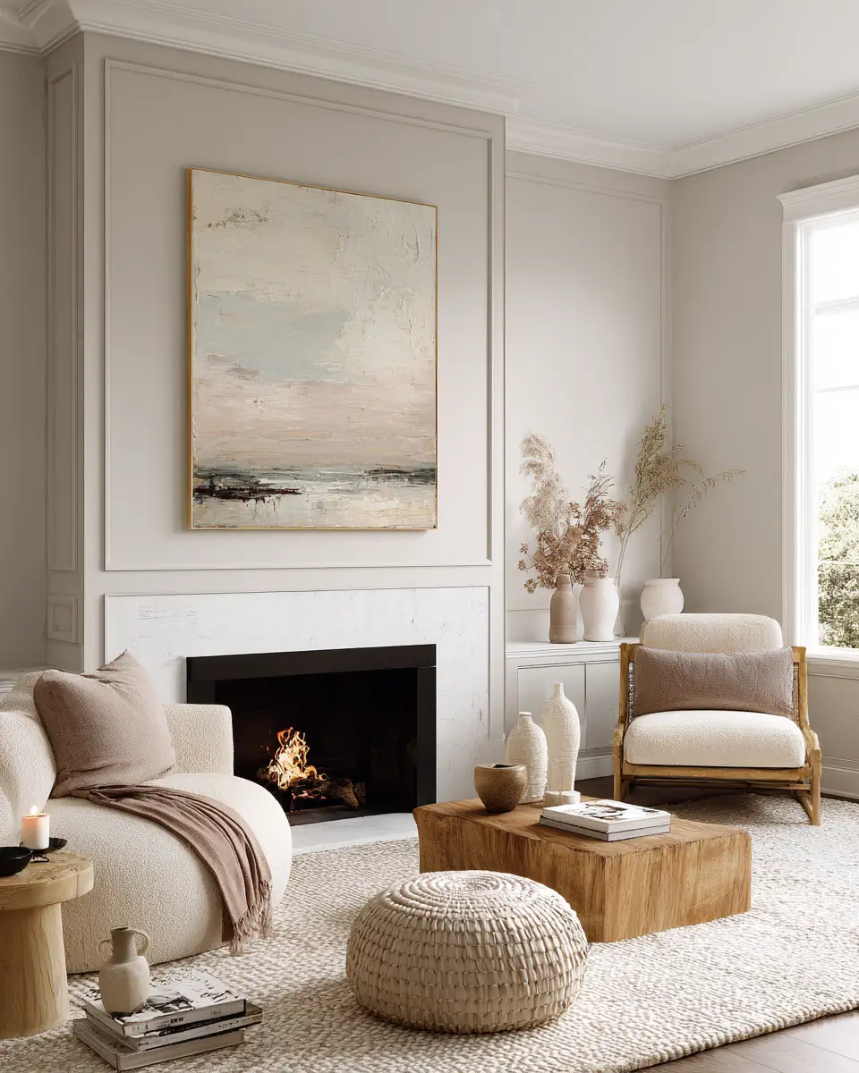 Neutral Art Deco Living Room Decor Ideas