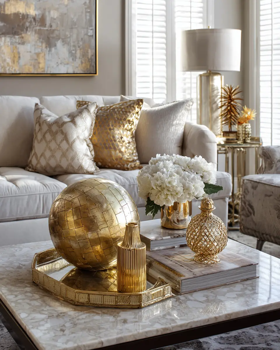 Neutral Art Deco Living Room Decor Ideas