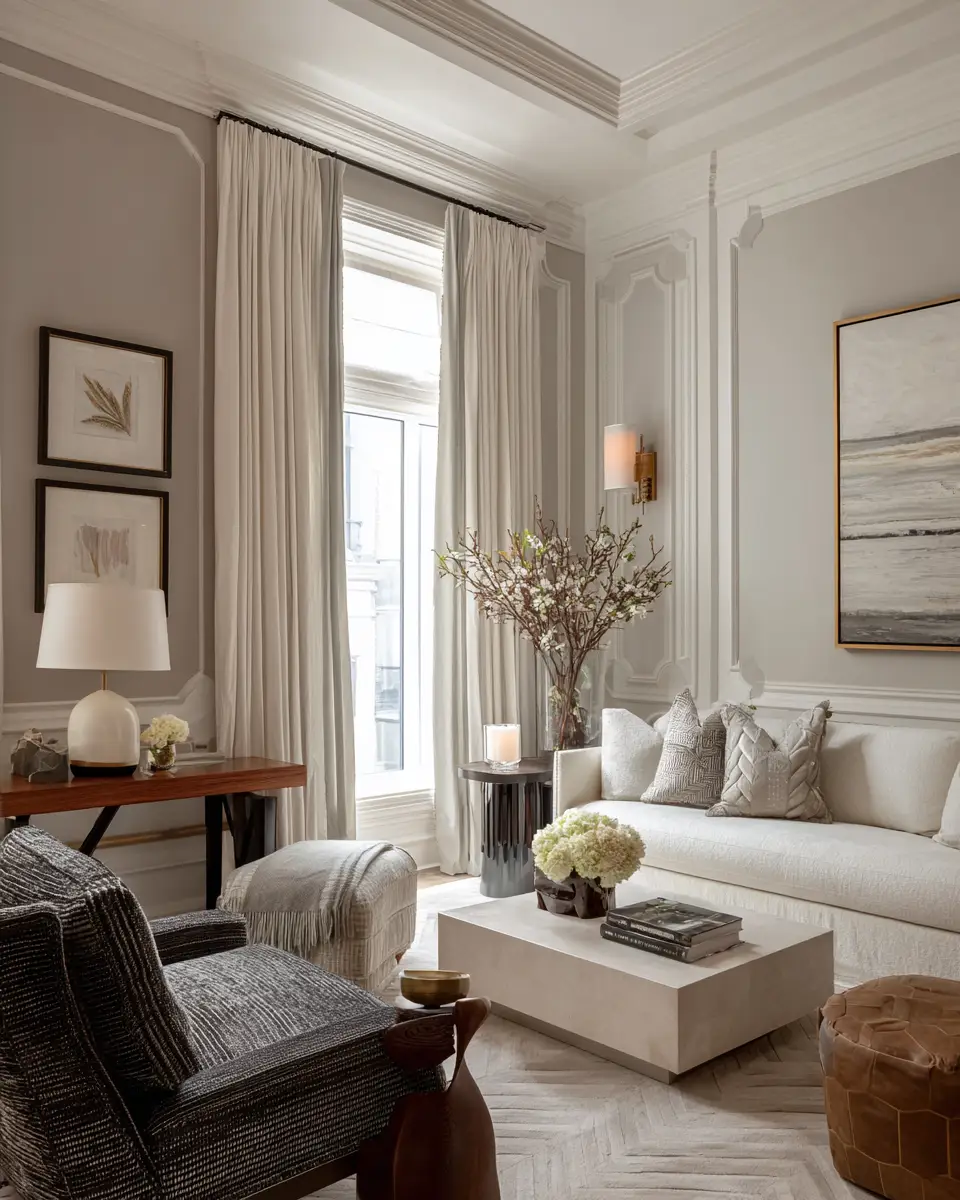 Neutral Art Deco Living Room Decor Ideas