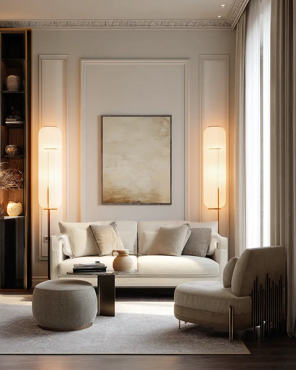 Neutral Art Deco Living Room Decor Ideas