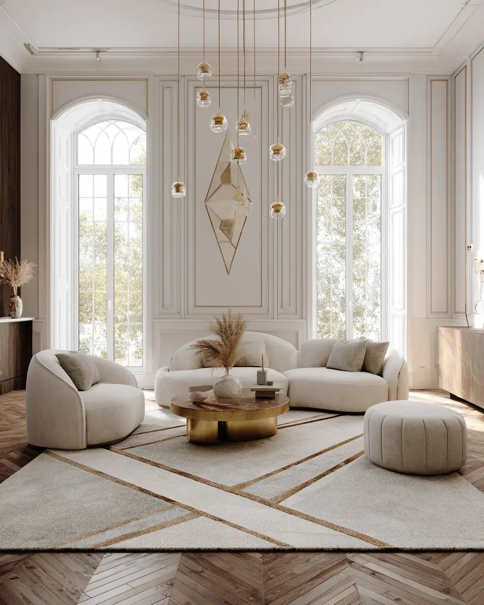 Neutral Art Deco Living Room Decor Ideas