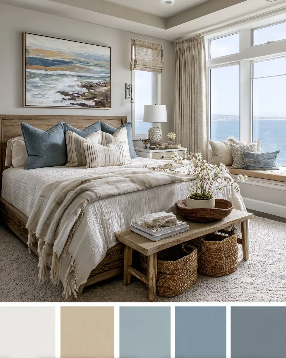 Neutral Coastal Bedroom Decor Ideas