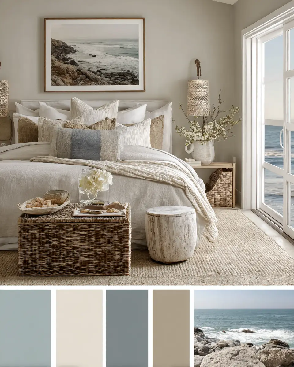 Neutral Coastal Bedroom Decor Ideas