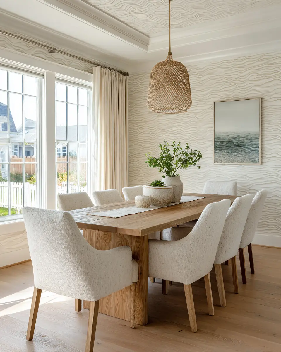 Neutral Coastal Dining Room Decor Ideas