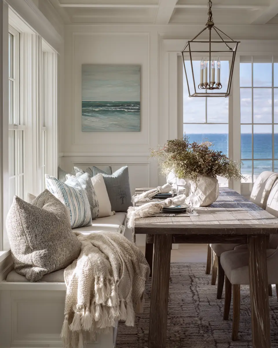 Neutral Coastal Dining Room Decor Ideas