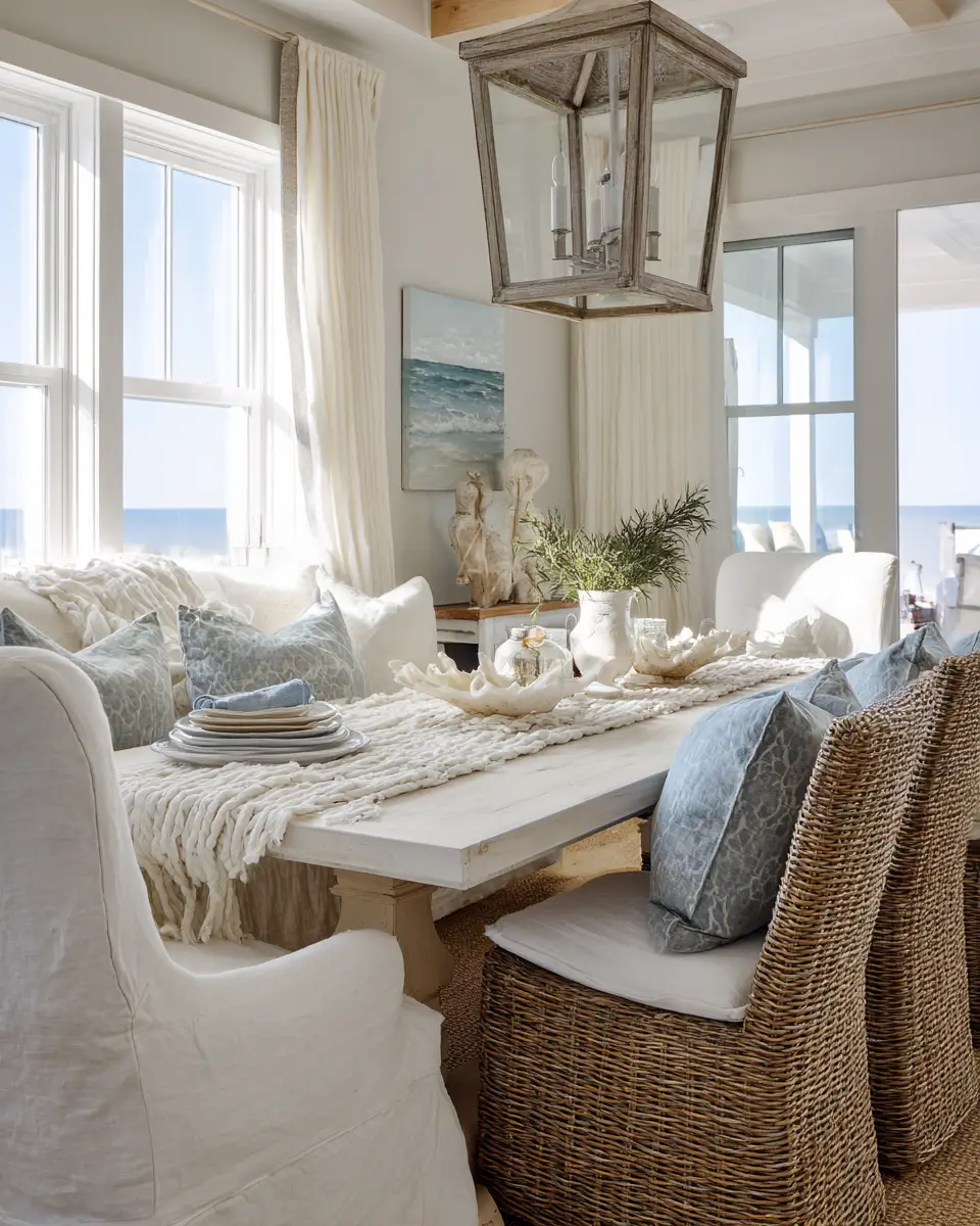 Neutral Coastal Dining Room Decor Ideas