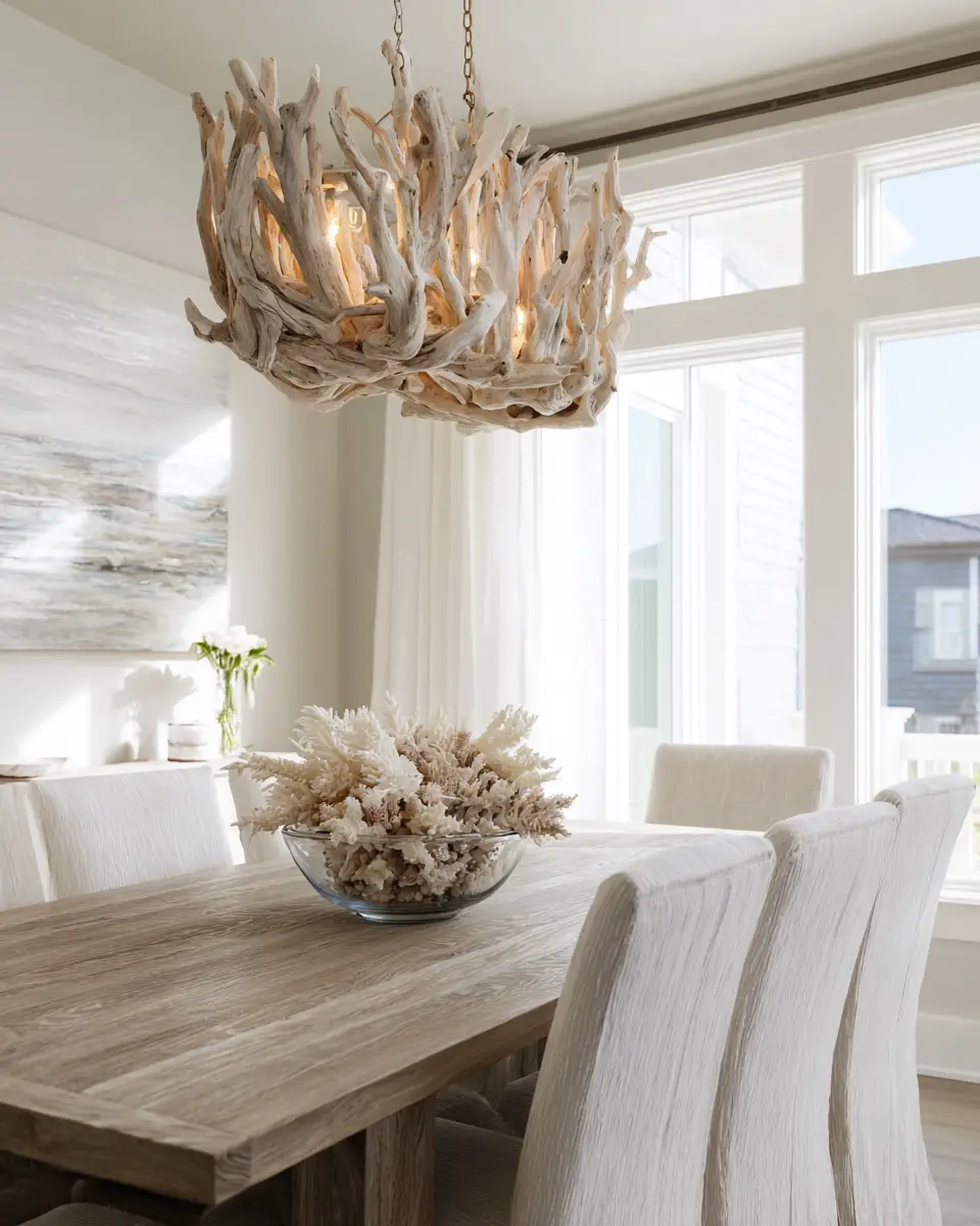 Neutral Coastal Dining Room Decor Ideas