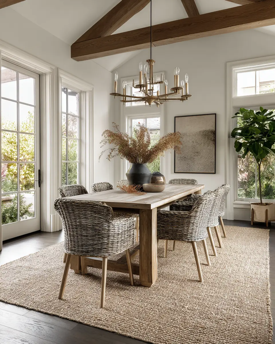 Neutral Coastal Dining Room Decor Ideas