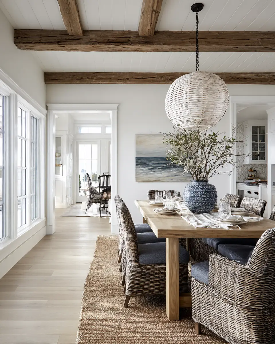 Neutral Coastal Dining Room Decor Ideas